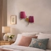 Devansh Metal Electric Wall Light in Gold Colour with Maroon Shade Count of 2 Lights
