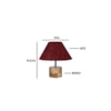 Carol Maroon Natural Fiber Shade Table Lamp with Natural Wooden Base