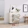 Hexa Red Engineered Wood Shoe Rack in Frosty White Colour