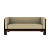 Prashiv 3+1+1 Seater Wooden Sofa (Creame Colour, Walnut Finish)
