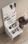Hexa Red Engineered Wood Dressing Table in Frosty White Colour