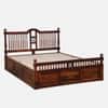 Nilaya Sheesham Wood Queen Size Bed in Honey Oak Finish with Box Storage