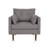 Arihana Boucle Fabric Arm Chair in Grey Colour