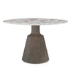 Massa Solid Wood And Sanwar 4 Seater Round Dining Table In Danish Walnut Finish