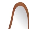 Sabi Solid Wood Assymentric Wall Mirror In Amber Walnut Finish