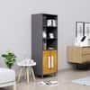 Hexa Engineered Wood Bookshelf Multipurpose Storage Rack in Slate Grey and Giant Wood Colour