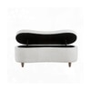 Leroj  Boucle 2 Seater Ottoman Bench with Storage  in White Color