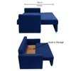 Baruna 2 Seater Velvet Pull Out Sofa Cum Bed with Storage In Blue Color