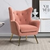 Dawson Solid Wood Accent Chair in Pink Colour