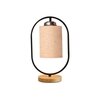 Devansh Beige Jute Drum  Wooden & Iron Table Lamp -17 Inch Height  -I