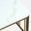 Metallive Square Metal Nesting Coffee Table Set Gold Finish White Porcelain Top Set Of 2