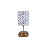 Sylvia Multicolour Fabric Shade Table Lamp with Natural Wooden Base