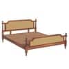 Malacca Solid Wood King Size Non Storage Bed In Honey Oak Finish 72x78 inch
