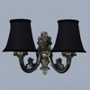 Devansh Dual Gold  Antique Wall Mounted Lamp With Black  Cotton Shade