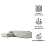 Sophisticated Wood Right Aligned 3-Seater With Upholstery Non Storage Sofa In Grey Colour