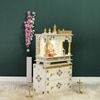 D'Dass Multi Color Mdf and Sheesham Wooden Temple With Cabinet For Pooja