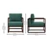 Aura Boucle Fabric Arm Chair in Green Colour