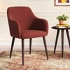 Owen Fabric Lounge Chair in Dark Coral Colour