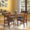 Augusta Solid Wood Dining Chair Set Of 2 In Dark Walnut Finish With Grey Fabric Colour