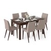 Diner Solid Wood 6 Seater Dining Table With Set Of 6 Persica Chairs Finish- Dark Walnut