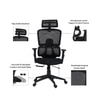 Falcon High Back Mesh Office Chair in Black Colour