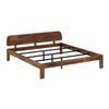 Sleigh Solid Wood King Size Non Storage Bed In Provincial Teak Finish