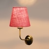 Devansh Metal Electric Wall Light in Gold Colour with Pink Shade Count of 1 Light