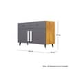 Hexa Red Multipurpose Storage Cabinet With 2 Drawer 2 Door in Giant Wood And Slate Grey Colour