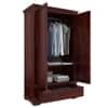 Dyna  2 Door 1 Drawer Sheesham Wood Wardrobe in Mahogany Finish