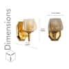 Morvah Single Light Brass Wall Fitting with Amber Glass