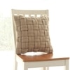 Basket Knit Sandy Brown Cushion Cover 16X16  Inches