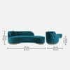 Maddox Velvet 3 Seater Sofa in T Blue Colour