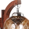 Devansh Solid Wood Electric Wall Light in Brown Colour with Lavender Shade Count of 1 Light
