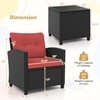 Carry Bird Wicker Patio Furniture Outdoor Balcony Chairs In Black And Red Colour