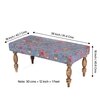 Bestone Solid Wood Bench In Bird Print Grey Kantha Fabric