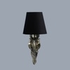 Devansh Metal Electric Wall Light in Antique Gold Colour with Black Shade Count of 1 Light