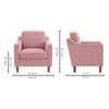 Menta Boucle Fabric Lounge Chair in Pink Colour