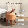 Brick Brown Faux Leather Ottoman