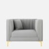 Texude Velvet 1 Seater Sofa in Grey Colour
