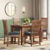Fidora 4 Seater Dining Table With Set Of 4 Diego Dining Chairs (Colour- Midnight Indigo Blue , Finish- Teak)