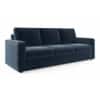 Apollo Compact 3 Seater Fabric Sofa in Sea Port Blue Velvet Colour