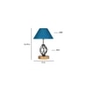 Malia Turquoise Jute Table lamp with Wood & Iron Base
