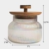 Ireka Homes Bubble Glass Canister with Airtight Wooden Lid – Food Storage (5 x 5.5 in)