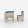 Topolino Toddler Activity Table & Chair in Oak and Blue