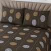 Dark Brown Floral 400 TC Cotton Flat Super King Size Bedsheet With 2 Pilllow Covers From Threads