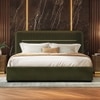 Milan Upholstered Hydraulic Storage King Size Bed In Deep Olive Velvet