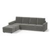 Apollo Sofa (Colour : Ash Grey Velvet, Cushion : Hard, Back Type : High Back, Seating Capacity : Left Aligned 3 Seater + Left Aligned Chaise)