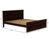 Moglis Solid Wood King Size Bed Without Storage Bed In Walnut Finish