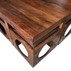 Nordic Sheesham Wood Accent Coffee Table Set With 4 Stools In Provisional Teak Finish