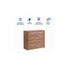 Yuko Wide Chest of 5 Drawers in Columbia Walnut Finish